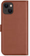 Selencia Hoesje Geschikt voor iPhone 13 Mini Hoesje Met Pasjeshouder - Selencia Echt Lederen Bookcase - Lichtbruin