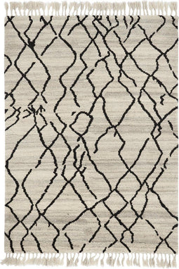 Brink en Campman - Arabiska Diamant 63101 Vloerkleed - 200x300 - Rechthoek - Berber,Laagpolig Tapijt - Modern - Grijs, Zwart