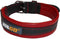 YAGO Zwart en rood lederen halsband Zacht en verstelbaar voor middelgrote hond, maat M 34-43 cm