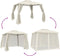 vidaXL - Prieel - zijwanden - van - gaas - en - dubbel - dak - 2,93x2,93 - m - staal - crème