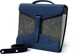 YAKA Mappendrager – Blauwe marine, Bagagetas voor School , Kantoor, Werk, Zakelijk, Kunstenaarsspullen, Licht PVC Portfolio, Dossiers, Kantoorbenodigdheden, Documenten Organizer met Riemen en Handvat, Past om A4 40-80mm Ordners (Blauwe marine)
