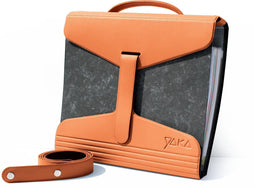 YAKA Mappendrager – Oranje, Bagagetas voor School , Kantoor, Werk, Zakelijk, Kunstenaarsspullen, Licht PVC Portfolio, Dossiers, Kantoorbenodigdheden, Documenten Organizer met Riemen en Handvat, Past om A4 40-80mm Ordners (Oranje)