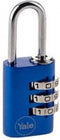 Yale hangslot aluminium blauw