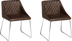Set van 2 eetkamerstoelen ARCATA Kunstleer Donkerbruin