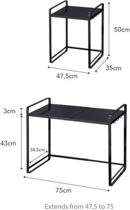Yamazaki Aanrecht Organiser Uitschuifbaar - Tower - Zwart