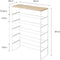 Yamazaki Schoenenrek met Houten Bovenblad - 6 niveaus - Tower - Wit