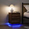 vidaXL - Nachtkastje - met - LED-verlichting - 38x34x50 - cm - bruin - eiken