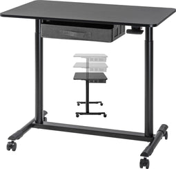 Bureau zit sta verrijdbaar - laptoptafel - in hoogte verstelbaar - 91.5 x 56 cm