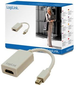 LogiLink Mini DisplayPort / HDMI Adapter - Male/female - 10cm - Grijs