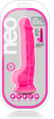 Blush - Neon dildo met scrotum 19 cm dual density - Roze
