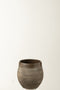 J-Line bloempot Gio - keramiek - bruin - small - Ø 19 cm