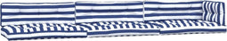vidaXL - Palletkussens - 7 - st - stof - gestreept - wit - en - blauw