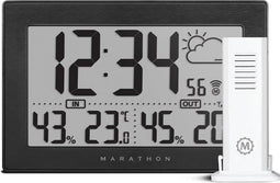 Marathon Geneva - Wandklok - Grote cijfers - Binnen-en buitentemperatuur