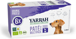 Yarrah Bio Hondenvoer Multipack Paté Graanvrij Kip - Kalkoen 6 x 150 gr