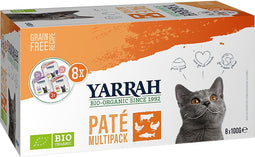 Yarrah Bio Kattenvoer Multipack Paté Graanvrij Kip - Rund 8 x 100 gr NL-BIO-01