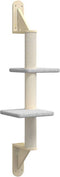 vidaXL - Kattenmeubel - wandgemonteerd - met - krabpaal - 108 - cm - lichtgrijs
