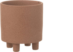 J-Line bloempot Thibault - keramiek - bruin - small - Ø 15 cm