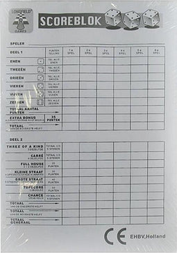 Yathzee scoreblok 1 stuks - 100 pagina's