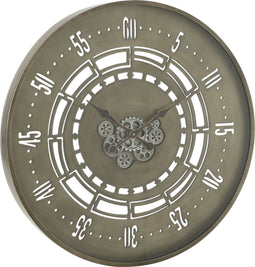 J-Line klok Rond Seconden Tandwielen - metaal - koper - large - Ø 90 cm