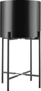 tectake® Plantenstandaard Mine - Set van 2 Plantenhouders - Ø31 x 56 cm en Ø30 x 45,5 cm - Zwart (2 stuks)