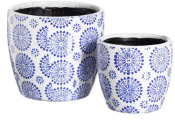 Plantenbakkenset Blauw Terra cotta 19 x 19 x 17 cm Cirkelvormig (2 Stuks)