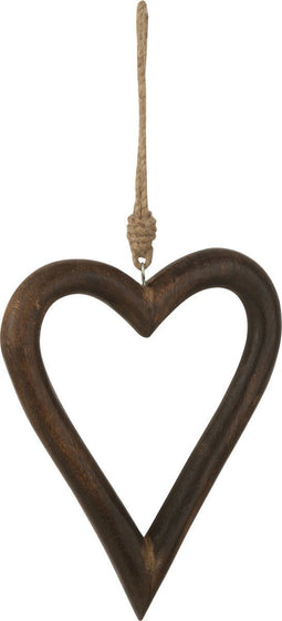 J-Line Hanger Hart Mango - hout - donkerbruin - large