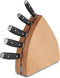 Yaxell Ran Messenset - 6-delig - Beukenhouten Messenblok met 5 Messen - 69 Lagen Damaststaal - VG10 Staal - 61 HRC - Canvas-Micarta Heft