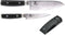 Yaxell Ran Messenset - Giftset - 3-delig - Messenlijper met Santoku Mes 16,5 cm en Universeelmes 12 cm - 69 Lagen Damaststaal - VG10 Staal - 61 HRC - Canvas-Micarta Heft