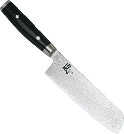 Yaxell Ran Nakiri Koksmes 16,5 cm - 69 Lagen Damaststaal - VG10 Staal - 61 HRC - Canvas-Micarta Heft
