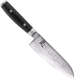Yaxell Ran Santoku Koksmes 16.5 cm - 69 Lagen Damaststaal - VG10 Staal - 61 HRC - Canvas-Micarta Heft