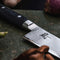 Yaxell Ran Santoku Koksmes 16.5 cm - 69 Lagen Damaststaal - VG10 Staal - 61 HRC - Canvas-Micarta Heft