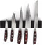 Yaxell Super Gou Messenset - 6-delig - Zwarte Magneetstrip met 5 Messen - 161 Lagen Damaststaal - SG2 Staal - 63 HRC - Canvas-Micarta Heft