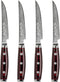 Yaxell Super Gou Steakmessenset 12 cm - 4-delig - 161 Lagen Damaststaal - SG2 Staal - 63 HRC - Canvas-Micarta Heft