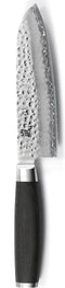 Yaxell Taishi Santoku Mes 16,5 cm - VG-10 Staal - Hardheid 61 HRC - Tsuchime Afwerking - Gehamerd Lemmet - Zwart Pakka Beukenhout Handvat