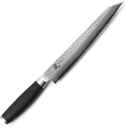 Yaxell Taishi Sashimi Fileermes 23 cm - VG-10 Staal - Hardheid 61 HRC - Tsuchime Afwerking - Gehamerd Lemmet - Zwart Pakka Beukenhout Handvat