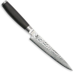 Yaxell Taishi Vleesmes 15 cm - VG-10 Staal - Hardheid 61 HRC - Tsuchime Afwerking - Gehamerd Lemmet - Zwart Pakka Beukenhout Handvat