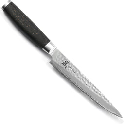 Yaxell Taishi Vleesmes 18 cm - VG-10 Staal - Hardheid 61 HRC - Tsuchime Afwerking - Gehamerd Lemmet - Zwart Pakka Beukenhout Handvat