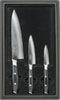 Yaxell Tsuchimon Messenset - 3-delig - Koksmes 20 cm, Universeelmes 12 cm en Schilmes 8 cm - 3 Lagen Damaststaal - VG10 Staal - Canvas-Micarta Heft