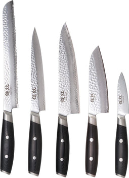 Yaxell Tsuchimon Messenset - 5-delig - 3 Lagen Damaststaal - VG10 Staal - Canvas-Micarta Heft