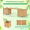 Coast Plantenbak met Tuinbank - 2-in- met 2 Zijbakken - 105 x 26,5 x 29,5 cm - Houtkleur