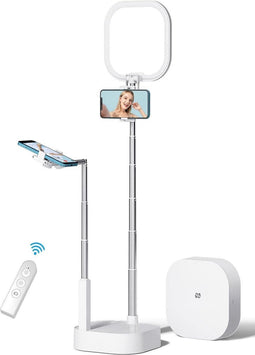 yAyusi Telefoonstandaard voor Opname - 360° Rotatie met Oplaadbaar LED-Licht