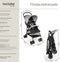 tectake® Buggy Emma - Kinderwagen - Inklapbaar 5-puntsgordel verstelbare rugleuning - Zwart/grijs