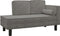 vidaXL - Chaise - longue - met - kussens - en - bolster - fluweel - lichtgrijs