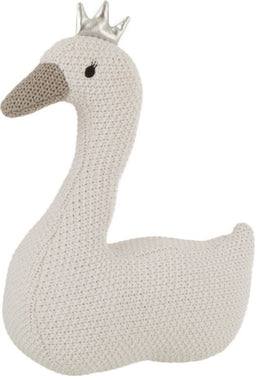 J-Line knuffel Zwaan - polyester - wit/grijs - small