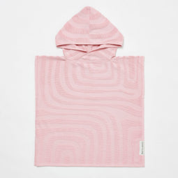 Sunnylife Kids SwimtimeTerry Beach Hooded Towel 6-9 Surf- Ice Pink