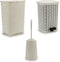 Badkamer/toilet accessoires set van kunststof 3-delig ivoor wit - Wasmanden/pedaalemmers/toiletborstels
