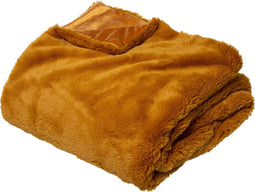 Atmosphera Plaid faux bont Mosterd - 125 x 150 cm - Extra zacht