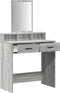 vidaXL - Grijze - Sonoma - Kaptafel - met - Lades - - - 79x41x140 - cm