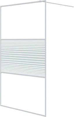 vidaXL - Inloopdouchewand - 115x195 - cm - transparant - ESG-glas - wit