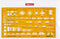 Aristo architecten combisjabloon - schaal 1:100 - met inktnoppen - oranje transparant - AR-5061